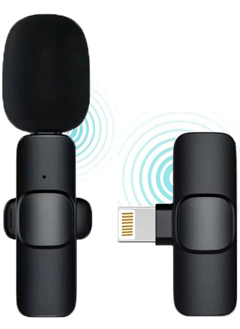 (2023 Upgrade) Wireless Lavalier Microphone for iPhone iPad Mini Mic for YouTube Facebook Live Stream TikTok Vlog Zoom Video Recording - Noise Reduction/No APP & Bluetooth Needed (Lightning)
