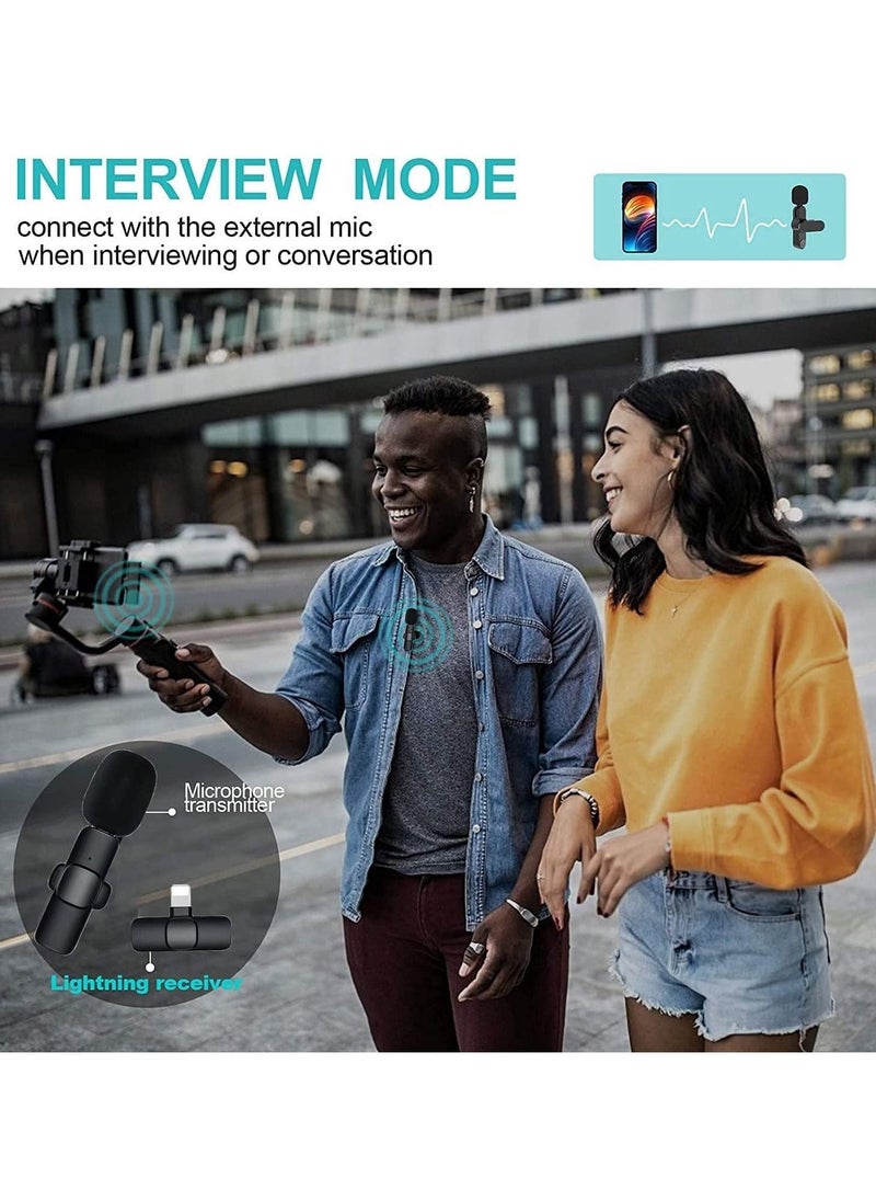 (2023 Upgrade) Wireless Lavalier Microphone for iPhone iPad Mini Mic for YouTube Facebook Live Stream TikTok Vlog Zoom Video Recording - Noise Reduction/No APP & Bluetooth Needed (Lightning)