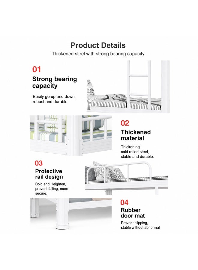 NKX Double Decker Bunker Bed Sturdy Metal Frame, Space-Saving Design - Image 5