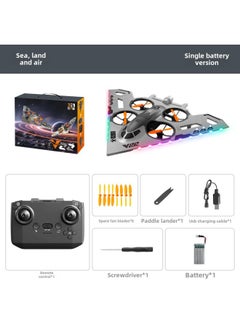 V22 UAV Sea, Land And Air Remote Control Aircraft Model Fall-resistant Foam Aircraft Glider UAV-Color:Gray* Sea, Land And Air Three-in-one Fighter-Specifications:1 Battery (complete Set Weighs 489g)