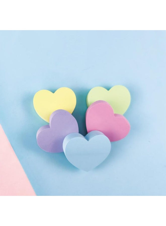 مذكرات لاصقة صغيرة ملونة متعددة الألوان على شكل قلب، مذكرات لاصقة ملونة متعددة الألوان، مذكرة لاصقة لطيفة ذاتية الالتصاق لطيفة قابلة للإزالة سهلة النشر للتذكير للاستخدام المكتبي المدرسي والتجاري والمنزلي والشخصي، 5 ألوان - Image 5