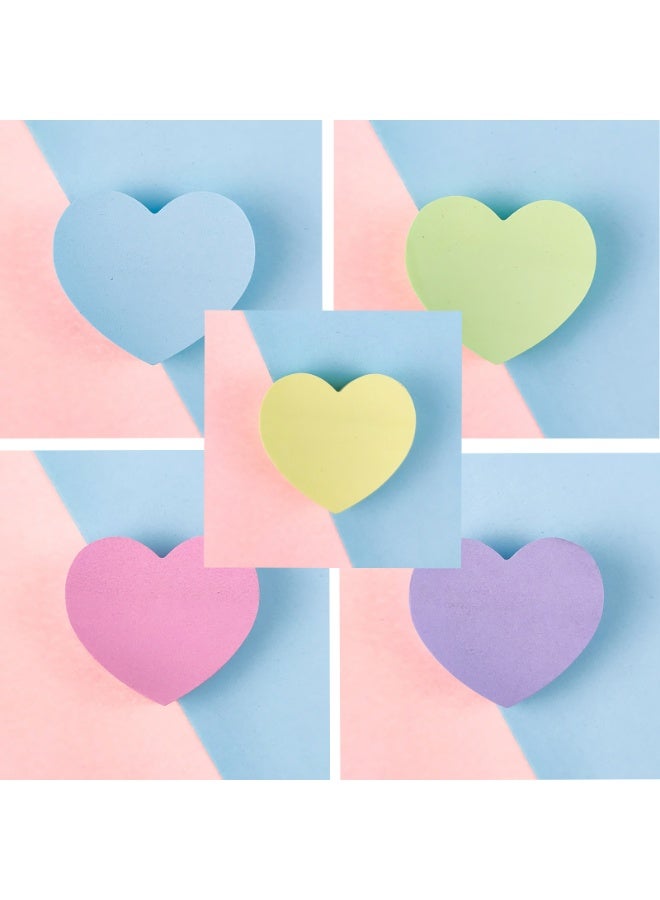 مذكرات لاصقة صغيرة ملونة متعددة الألوان على شكل قلب، مذكرات لاصقة ملونة متعددة الألوان، مذكرة لاصقة لطيفة ذاتية الالتصاق لطيفة قابلة للإزالة سهلة النشر للتذكير للاستخدام المكتبي المدرسي والتجاري والمنزلي والشخصي، 5 ألوان - Image 3