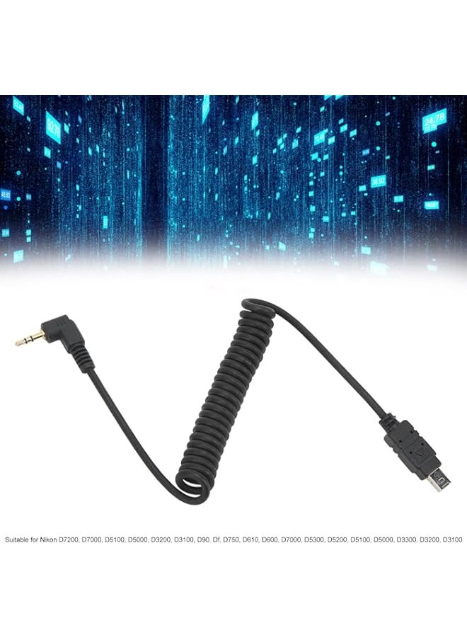 Generic - MC DC2 N3 Shutter Release Cord Cable, 2.5mm N3 Replacement Spring Cord for Nikon D7200, D7000, D5100, D5000, D3200, D3100, D90, Df, D750, D610, D600 - Image 1