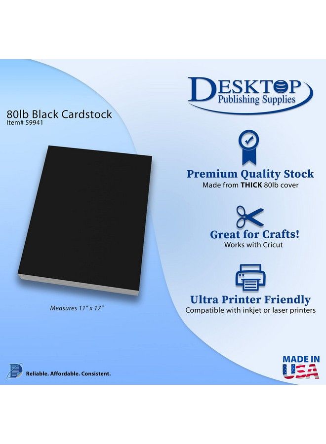 Desktop Publishing Supplies Premium Black 11X17 Cardstock Tabloid Size Thick Heavyweight 80Lb Cover 25 Sheets  - Image 3
