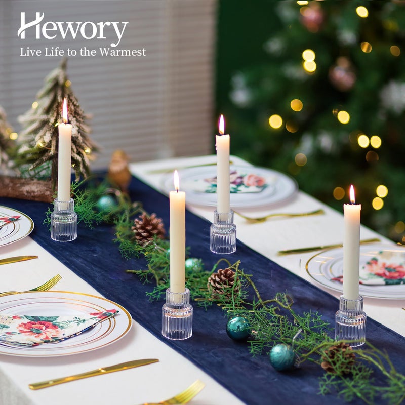 Hewory Candle Holder Glass Candlestick Holders: Hewory 20PCS Clear Taper Candle Holders Bulk for Table Centerpiece, Glass Candle Holder Candle Stick Holder Decor for Christmas Wedding Party Bridal Showers - Image 2