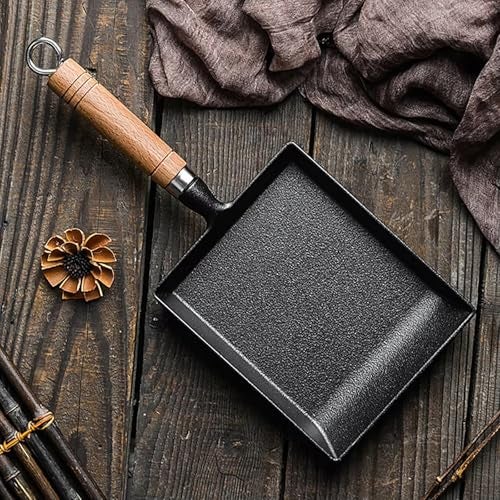 Toutrop 7.5" Cast Iron Omelette Pan, Rectangle Tamagoyaki Egg Roll Pan, Square Cooking Pans for All Stoves - Image 4