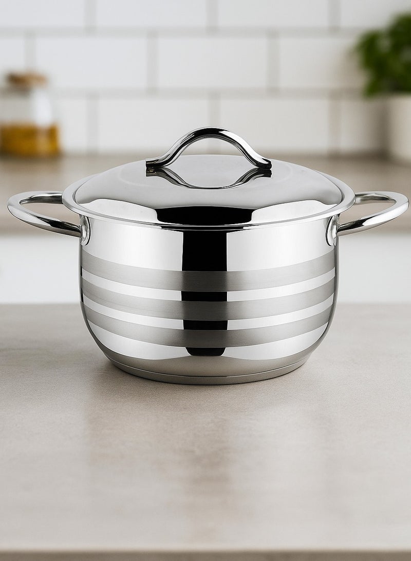 OMS 40Cm Stainless Steel Casserole - Made In Turkey - Image 1