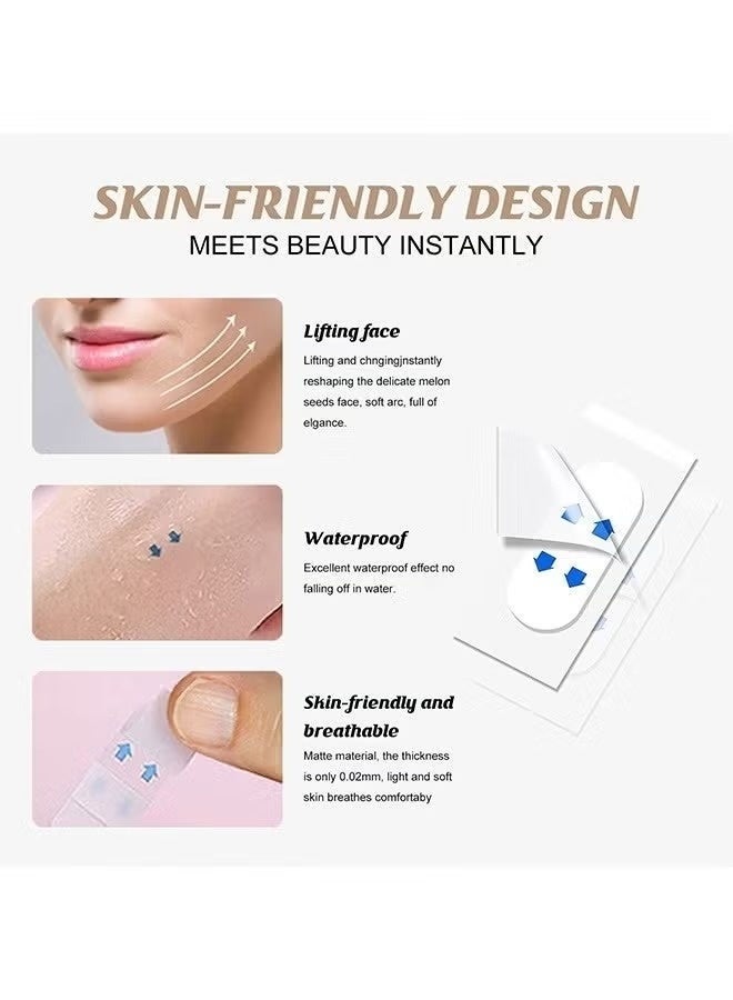 120Pcs Face Lifting Patch, Face Lift Tape, High Elasticity Invisible Facial Lift Tape, Waterproof Breathable Face Lift Patch, Ultra-thin Face Tape, Tightening Double Chin, Eye Skin, Facial Wrinkles, Sagging Skin (Clear) - Image 2