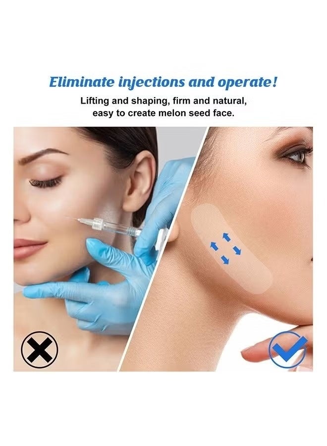 120Pcs Face Lifting Patch, Face Lift Tape, High Elasticity Invisible Facial Lift Tape, Waterproof Breathable Face Lift Patch, Ultra-thin Face Tape, Tightening Double Chin, Eye Skin, Facial Wrinkles, Sagging Skin (Clear) - Image 3