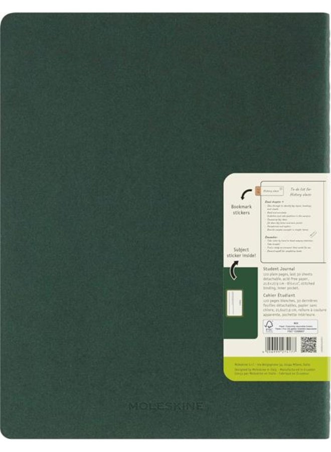 MOLESKINE Student Cahier Notebook XXL Size Plain Pages Myrtle Green Cover 80 Pages - Image 2