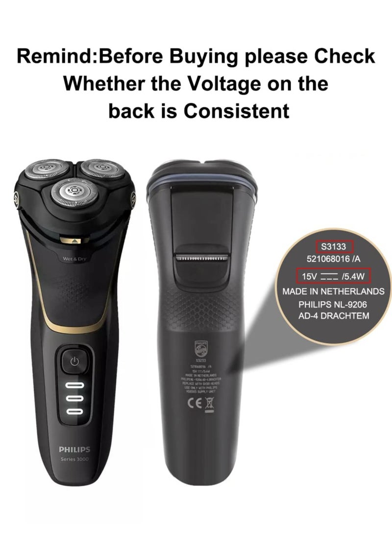 TLAXCA Philips Shaver Charger 15V Cable UK Compatible with Series 3000 5000 7000 9000 Electric Razor Beard Trimmer Models HQ8505 S3233 S3333 S1332 BT5502 BT9810 MG7790 MG7750 Everyday Use Replacement Power Lead - Image 5