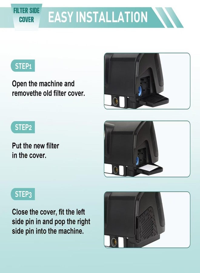 lizenoz 19729 Filter Side Cover Compatible with ResMed AirSense 10, AirStart 10, AirCurve 10 CPAP/AutoSet/VPAP Machines - Universal Replacement for Plastic Side Filter Cover (1 Pack, Black) - Image 4