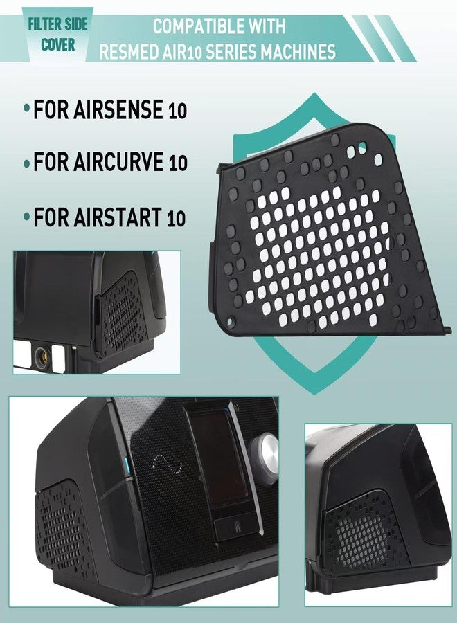 lizenoz 19729 Filter Side Cover Compatible with ResMed AirSense 10, AirStart 10, AirCurve 10 CPAP/AutoSet/VPAP Machines - Universal Replacement for Plastic Side Filter Cover (1 Pack, Black) - Image 2