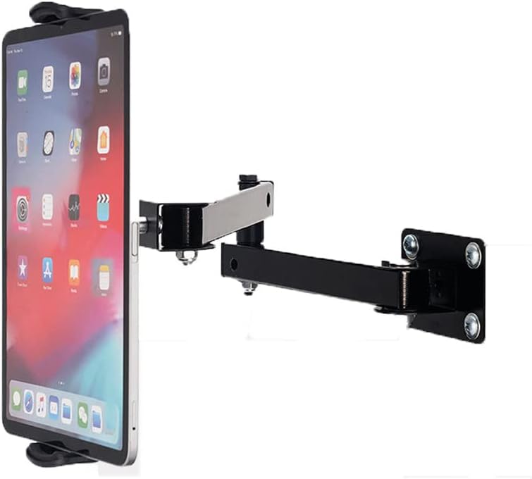 FUZADEL Wall Mount Tablet Holder Swivel Aluminum 360°Rotation Tablet Stand Wall Mount Stand Wall Extendable Tablet holder wall mount swivel with arm for ipad Wall Mounted bracket,for Tablet/Phone 7"-13" - Image 1