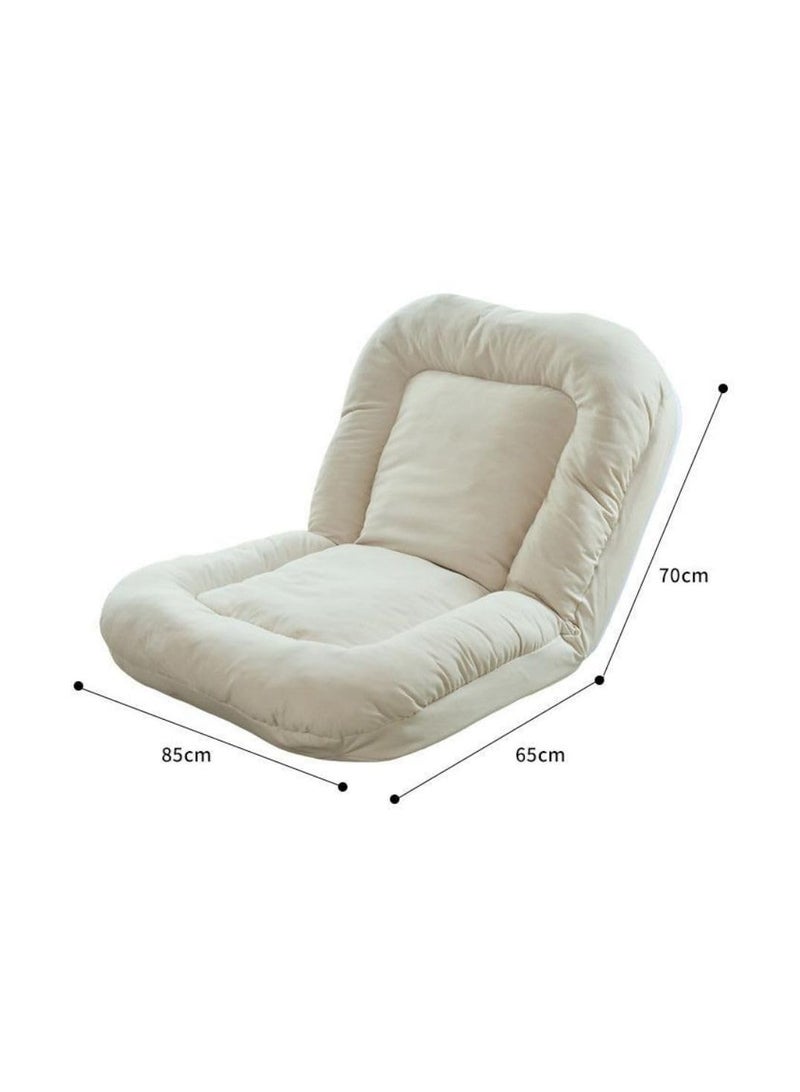 كول بيبي أريكة أرضية داخلية قابلة للتعديل بـ 5 مقاعد مع مسند ظهر ووسادة قابلة للطي وأريكة ألعاب وصالة للكبار رائعة للتأمل والقراءة والاسترخاء باللون الأبيض - Image 3