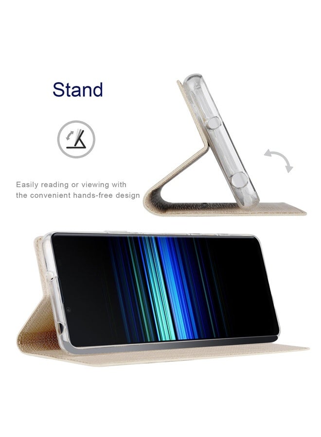 For Sony Xperia Ace II ViLi DMX Series Shockproof TPU + PU Leather Magnetic Attraction Horizontal Flip Case with Card Slot & Holder(Gold)