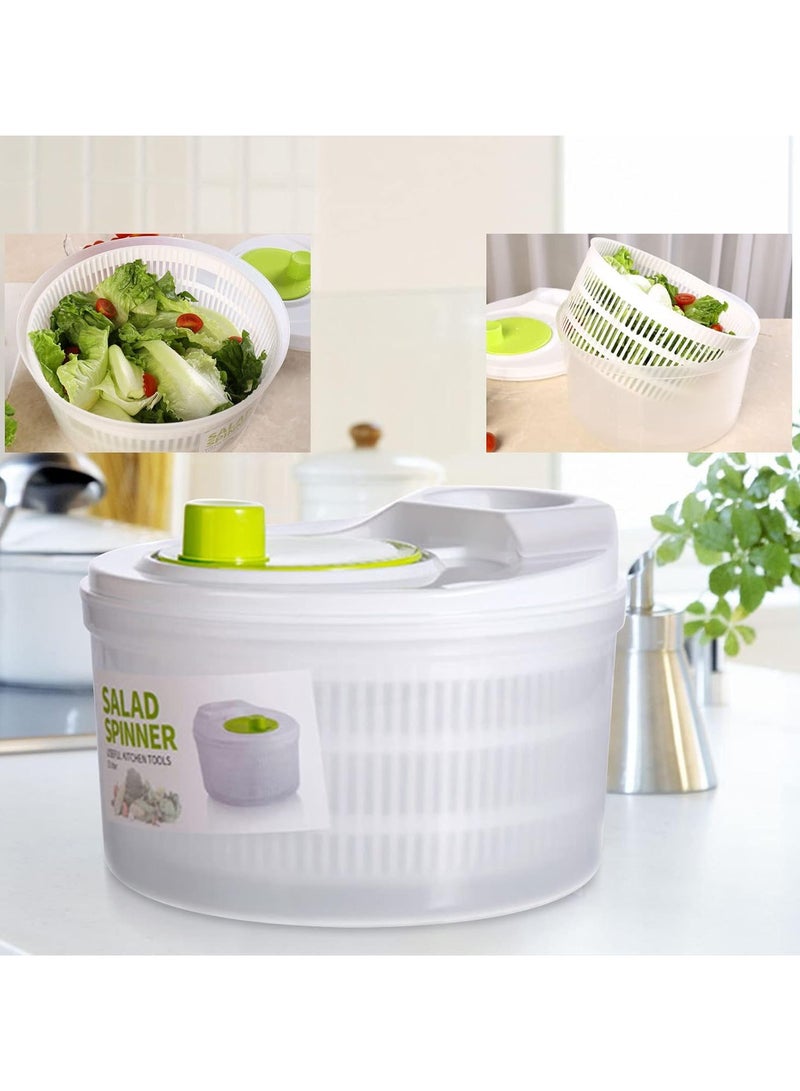 Festive Gallery Salad Spinners, Large 5L Salad Rotary Vegetable Washer with Bowl, Colander-Quick and Easy Multi-Use Lettuce Spinner, Vegetable Dryer, Fruit Washer, Anti Shake, Easy Drain & Compact Storage - Image 2