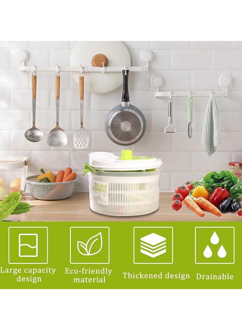 Festive Gallery Salad Spinners, Large 5L Salad Rotary Vegetable Washer with Bowl, Colander-Quick and Easy Multi-Use Lettuce Spinner, Vegetable Dryer, Fruit Washer, Anti Shake, Easy Drain & Compact Storage - Image 3