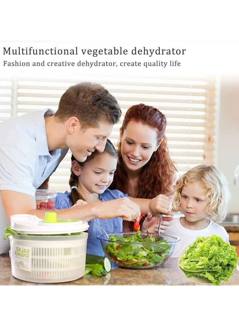 Festive Gallery Salad Spinners, Large 5L Salad Rotary Vegetable Washer with Bowl, Colander-Quick and Easy Multi-Use Lettuce Spinner, Vegetable Dryer, Fruit Washer, Anti Shake, Easy Drain & Compact Storage - Image 5