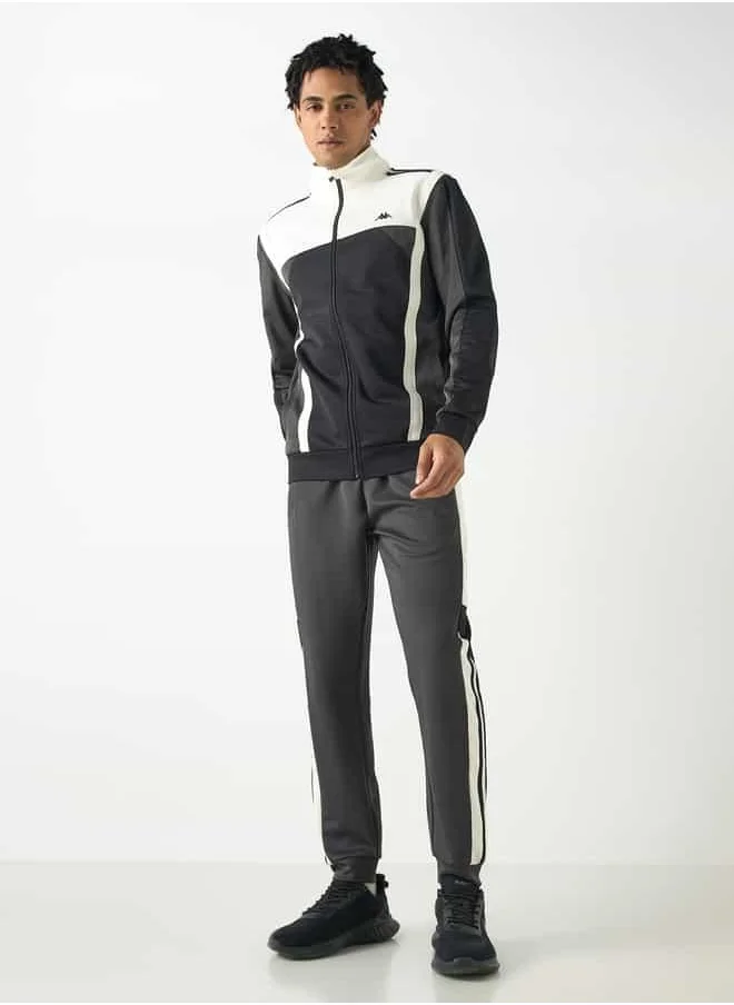 Kappa Kappa Panelled Joggers with Pockets and Drawstring Closure