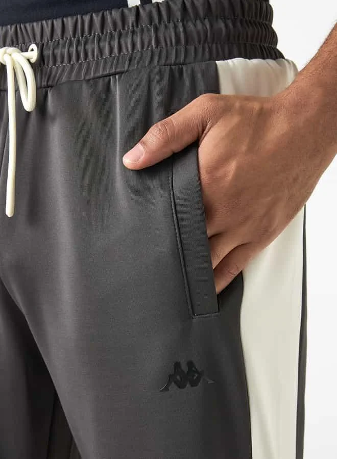 Kappa Kappa Panelled Joggers with Pockets and Drawstring Closure