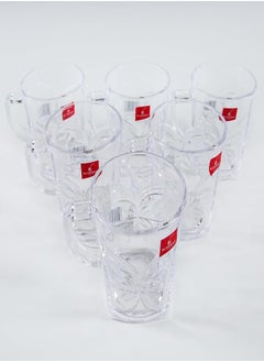 Blinkmax Blink Max brand cup set, pure glass, set of 6 pieces, code: 68-2, butterfly square 