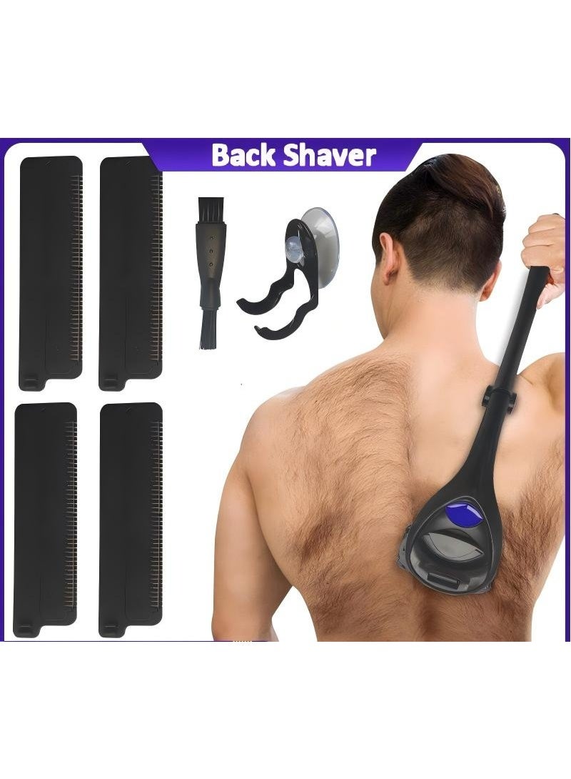 Back Shavers, Body Shaver for Men, Shave Your Own Back Hair in Minutes, Extreme Reach Handle, Wet or Dry Shaving, Curved Head, Long Handle, Extreme Reach Handle - Image 1