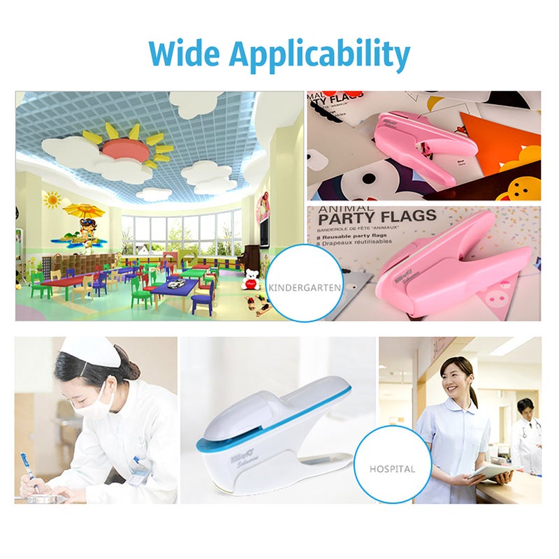 Hand-held Mini Safe Stapler without Staples Staple Stapleless 7 Sheets Capacity for Paper Binding Business Commercial Shop School Office - Image 3