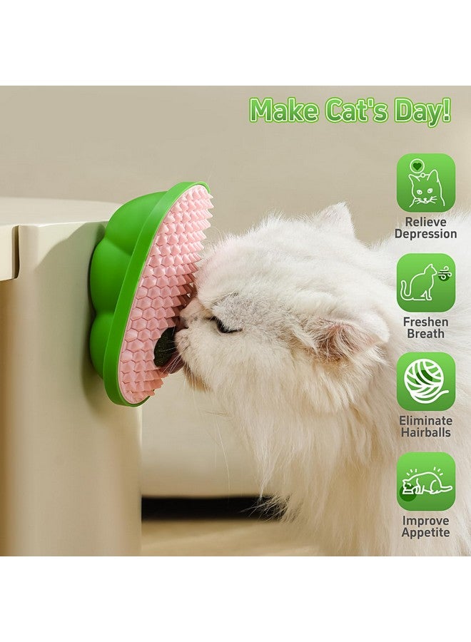 هافيت مجموعة من لعبتي كاتنيب من هافيت للقطط المنزلية، كرات كاتنيب لاصقة على الحائط للقطط للعقها وتدليكها والعناية بنفسها (أصفر ووردي) - Image 3