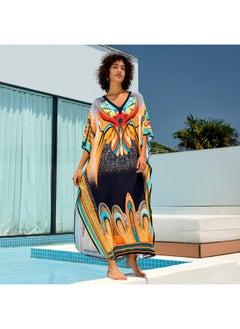 Beach Blouse Cotton Positioning Print Holiday Robe Cross Border (5 Colors) F1135 F-Color:F1135 African Abstract Wind-