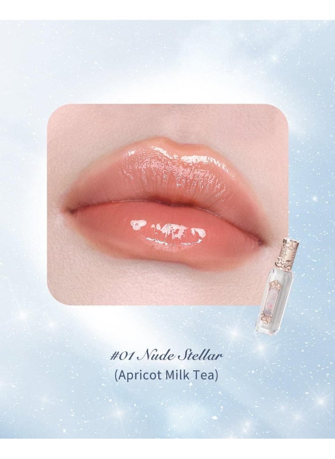 Flower Knows Moonlight Mermaid Series Jewelry Lip Gloss 3.5ml GE01 Nude Stellar  - Image 2