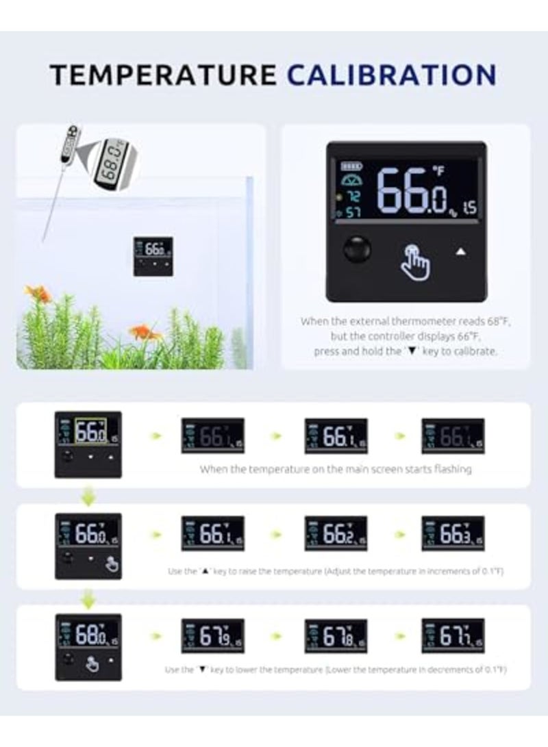 Aquarium Thermometer Digital with Motion Sensor for Glass Tank, Accurate to ±1℉, LCD Display with Alarm, Fish Tank Temperature Gauge, Suitable for Aquatic and Betta Fish Tanks (Black) - Image 4