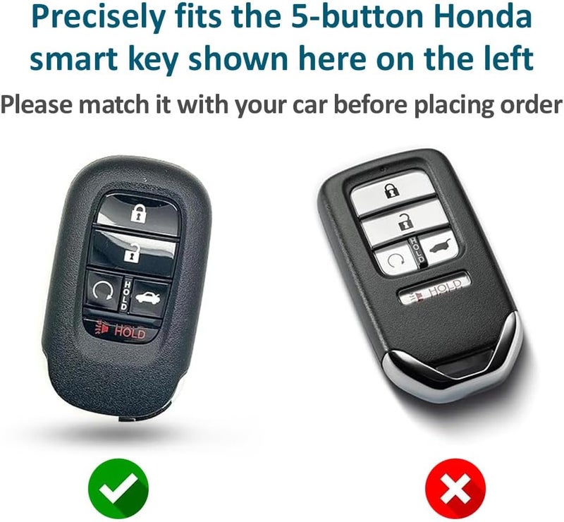Autobase Silicone Key Fob Cover for Honda Civic Accord HR-V CR-V Pilot - 2 Pcs (Black) - Image 2