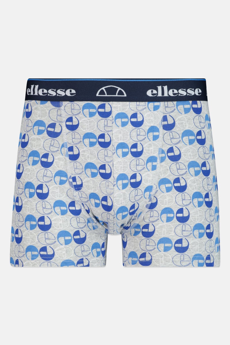Ellesse Men 3 Pieces Brand Logo Trunks, Navy/Red - Image 5