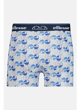 Ellesse Men 3 Pieces Brand Logo Trunks, Navy/Red  - Image 2