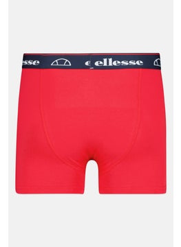 Ellesse Men 3 Pieces Brand Logo Trunks, Navy/Red  - Image 4