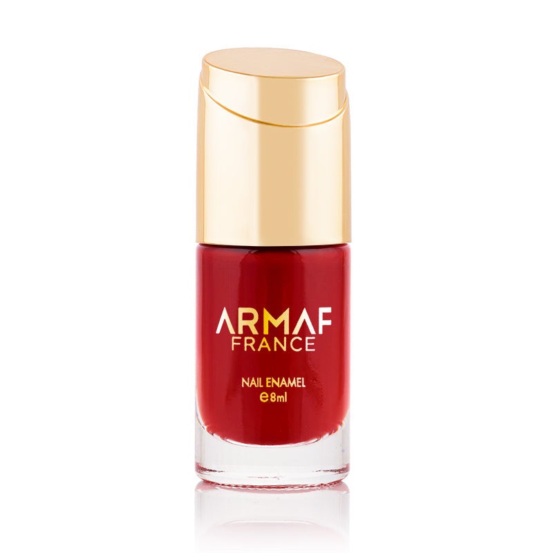 Armaf France Glitter Nail Enamel 8ml, Scarlet Red, Long Lasting Nail Polish, Shimmer Finish High Shine, Quick Dry Resistant Nail Colour, Long Lasting, Lightweight & Non Sticky, Best For Every Outfit