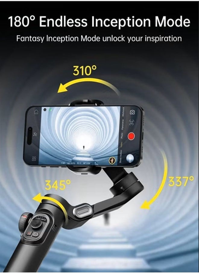 Neutral Mobile Phone Stabiliser 3-Axis Smartphone Folding Stabiliser for Gimbble with Focus Wheel TikTok YouTube Vlog  - Image 3