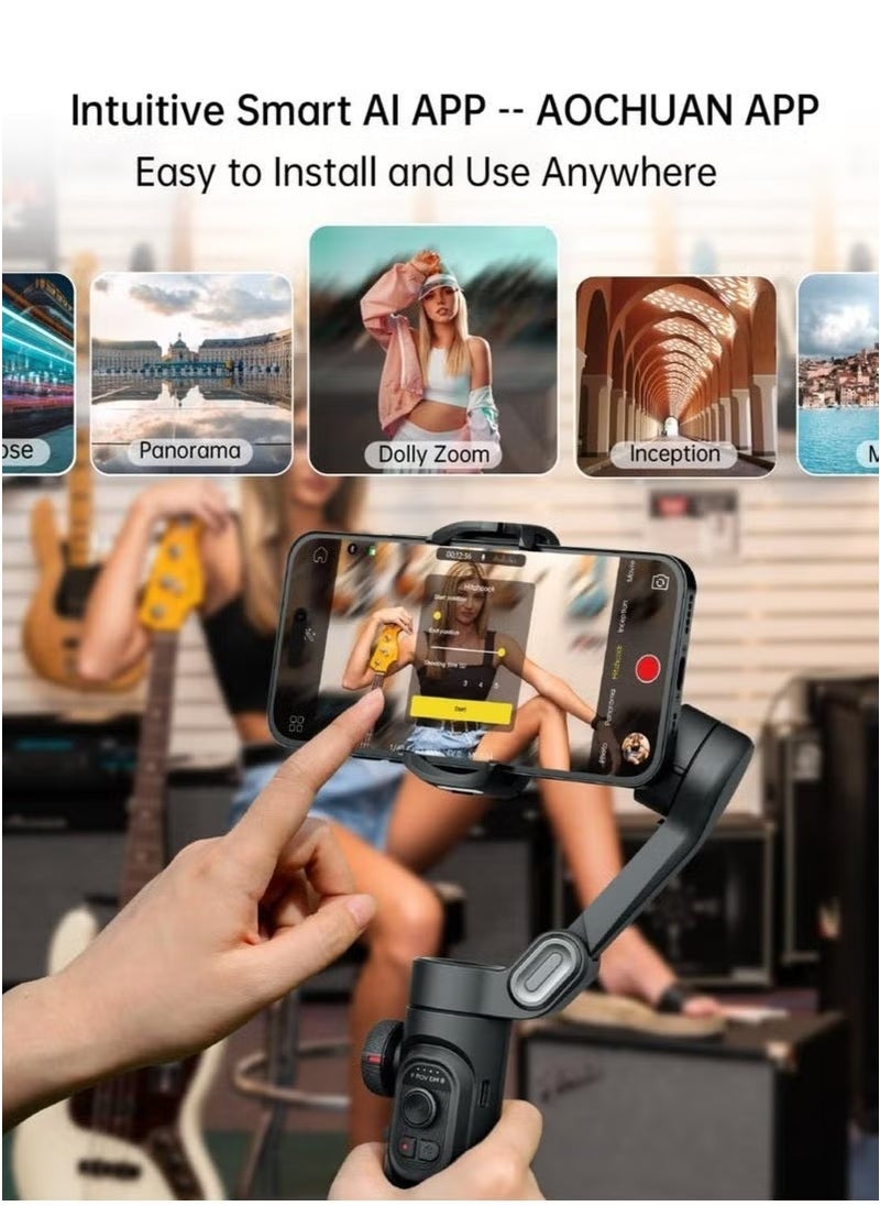 Neutral Mobile Phone Stabiliser 3-Axis Smartphone Folding Stabiliser for Gimbble with Focus Wheel TikTok YouTube Vlog  - Image 5