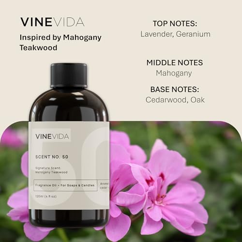 VINEVIDA [4oz] Mahogany Teakwood Fragrance Oil for Candle Making - Candle Fragrance Oil, Made in USA - Scents for Soap Making - Natural Candle Fragrance Oil - Soap Scents - Image 2