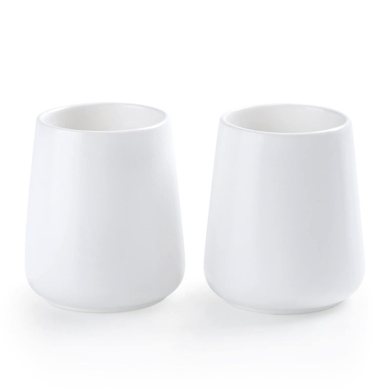 White Toothbrush Holder for Bathroom 2Pcs Ceramic Tooth Brushing Holders Set Toothbrush Cup Toothpaste Organizer for Bathroom Countertop Makeup Brush Holder Pen Holder for Home Desktop Storage