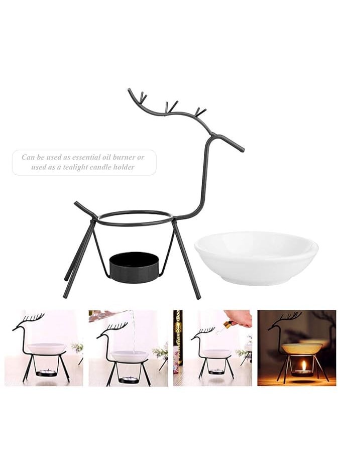 CORAL TREE CORAL TREE Deer Shape Iron Essential Oil Aroma Burner Aroma Diffuser for Home Decoration and Office Black  - Image 4