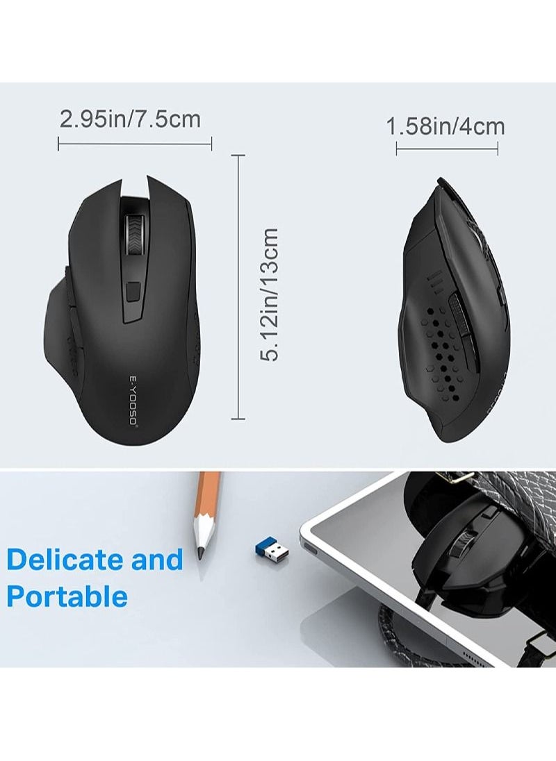 E-YOOSO - X-26 2.4G Wireless Mouse Ergonomic Wireless Optical Mouse for Laptop, Windows, PC 6key 5 DPI - Image 1