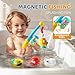 Aprilwolf Bath Toys for Kids Magnetic Fishing Toys with Storage Bag and Light up Star Wind Up Creatures Baby Bathtub Birthday Gifts for Toddlers 24 Boys Girls 11 Pcs Set - Image 2