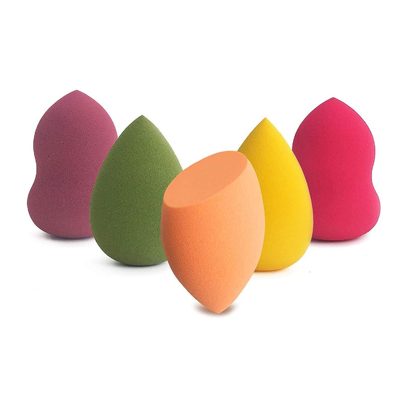 Fennec Mart 5 Pieces Beauty Egg Makeup Puffs cosmetic sponge Set of Beauty Makeup Sponges 3 Shapes Beauty Make Up Powder Puff for Liquid Powder BB Cream multi colour - Image 1