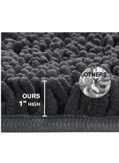 TYCOM Tycom Bathroom Rugs Bath Mat Non Slip Fluffy Soft Plush Microfiber Shower Carpet Rug Washable Non-Slip Carpet Mat for Bathroom Floor 50 By 80 CM Long 3 Packs Dark Grey.  - Image 4
