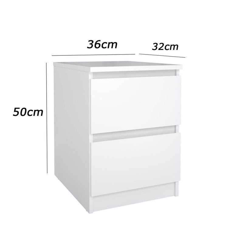 Furniture Store Modern MDF nightstand - Height 50 cm - Width 36 cm - Depth 32 cm, from Furniture Store. - Image 5