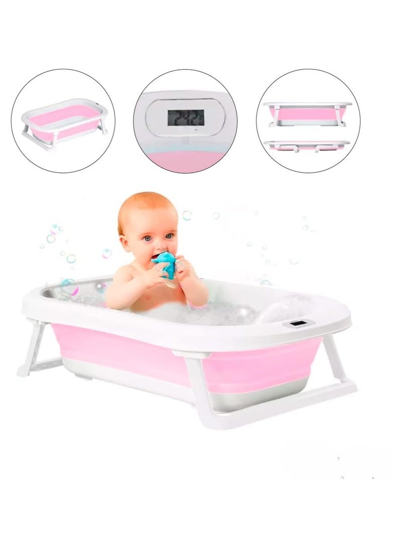 Baby Bathtub Baby And Toddler Bathtub Foldable Portable With Digital Temperature Meter Child Size - Image 2