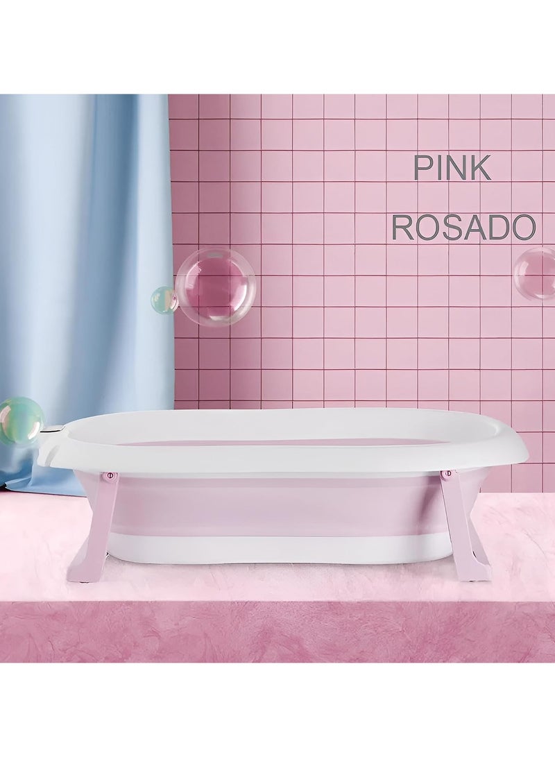 Baby Bathtub Baby And Toddler Bathtub Foldable Portable With Digital Temperature Meter Child Size - Image 4