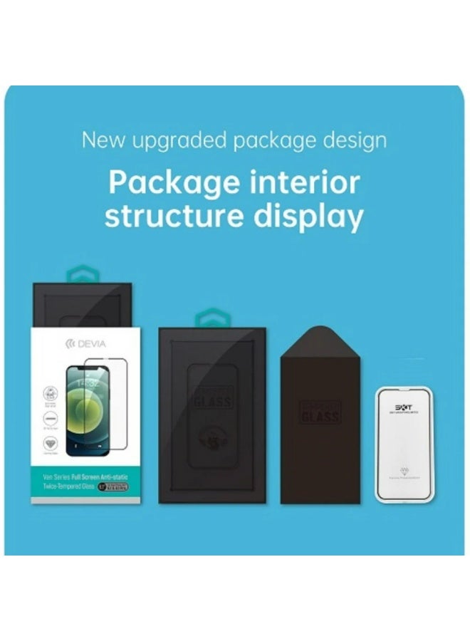 ديفيا شاشة حماية زجاجية لهاتف آيفون 13برو من ديفيا فان ديفيا فان سيريز شاشة كاملة حافة PET مرتين واقي شاشة من الزجاج المقسى لهاتف آيفون - Image 5
